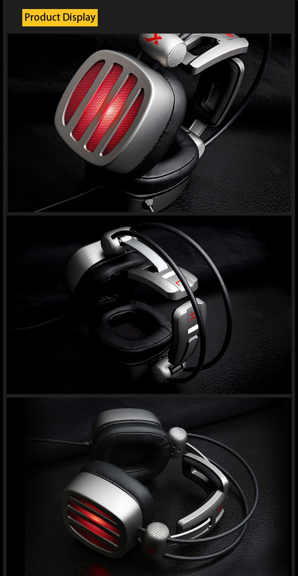 XIBERIA S21 Gaming Headset Surround Sound with Microphone Volume Control LED and Mute- Silver XIBERIA S21 Gaming Headset Surround Sound with Microphone Volume Control LED and Mute- Silver