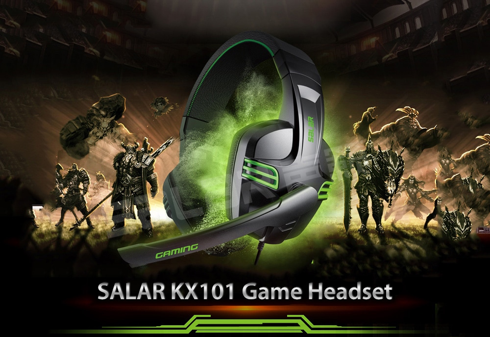 SALAR KX101 Game Headset Subwoofer Gaming Headphone with Microphone- Black SALAR KX101 Game Headset Subwoofer Gaming Headphone with Microphone- Black