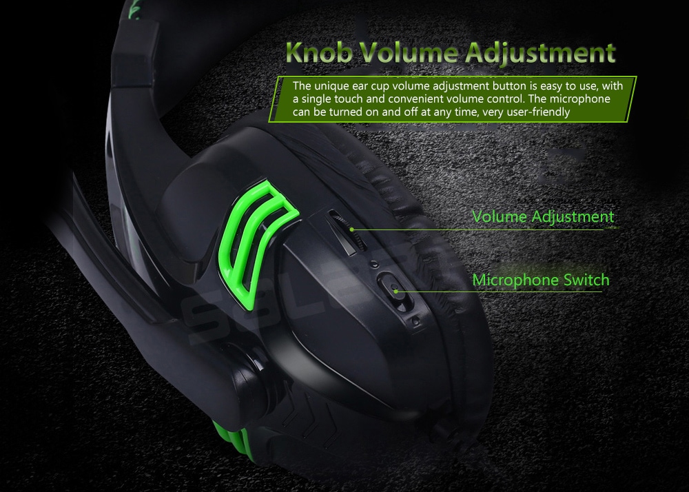 SALAR KX101 Game Headset Subwoofer Gaming Headphone with Microphone- Black SALAR KX101 Game Headset Subwoofer Gaming Headphone with Microphone- Black