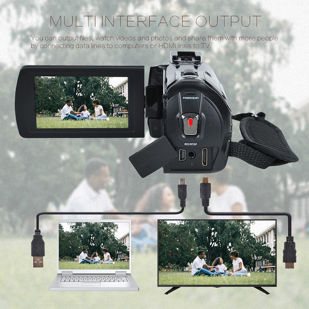 Remote Control Digital Camera Wifi Camcorder Full HD with Microphone 2 Batteries- Black Remote Control Digital Camera Wifi Camcorder Full HD with Microphone 2 Batteries- Black