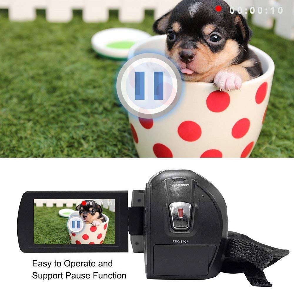 Remote Control Digital Camera Wifi Camcorder Full HD with Microphone 2 Batteries- Black Remote Control Digital Camera Wifi Camcorder Full HD with Microphone 2 Batteries- Black