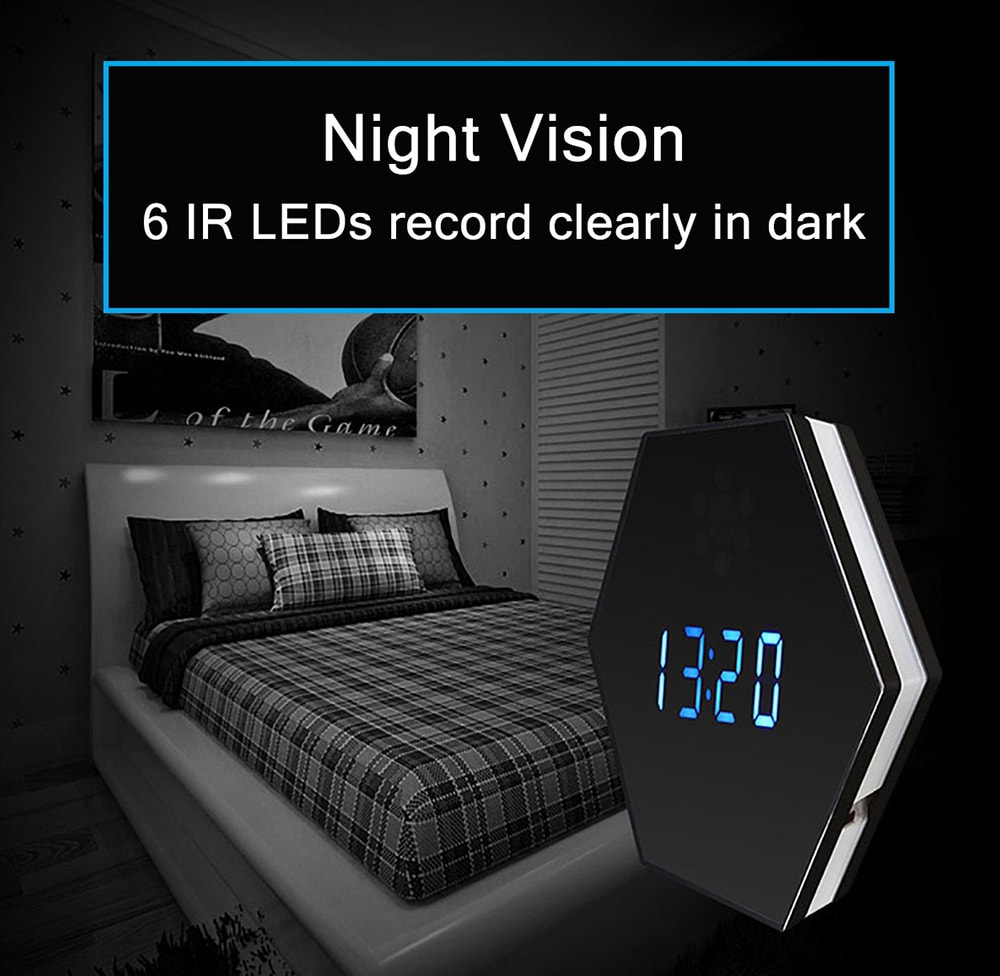 Z17 WiFi Wireless Mini Camera Clock 1080P HD Smart Mirror Clock Night IP Vision Two-way Audio Motion Detection LED Lights- Black EU Plug Z17 WiFi Wireless Mini Camera Clock 1080P HD Smart Mirror Clock Night IP Vision Two-way Audio Motion Detection LED Lights- Black EU Plug