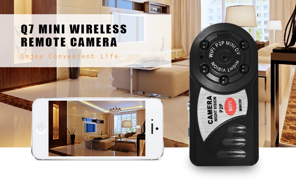 Q7 Mini Wireless Remote Control Camera - Black Q7 Mini Wireless Remote Control Camera - Black