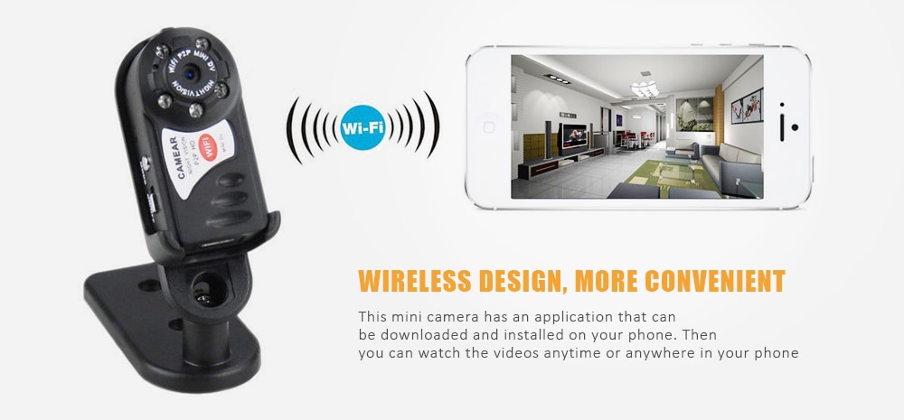 Q7 Mini Wireless Remote Control Camera - Black Q7 Mini Wireless Remote Control Camera - Black