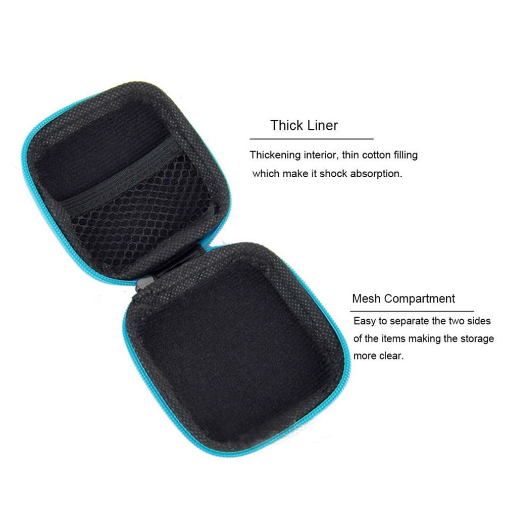 Portable Zipper Hard Headphones Case PU Leather Earphone Storage Bag- Yellow Portable Zipper Hard Headphones Case PU Leather Earphone Storage Bag- Yellow