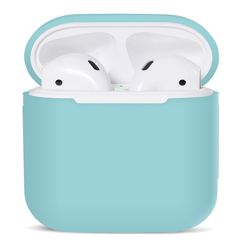 Protective Silicone Cover and Skin for Apple Airpods Charging Case- Cerulean Protective Silicone Cover and Skin for Apple Airpods Charging Case- Cerulean