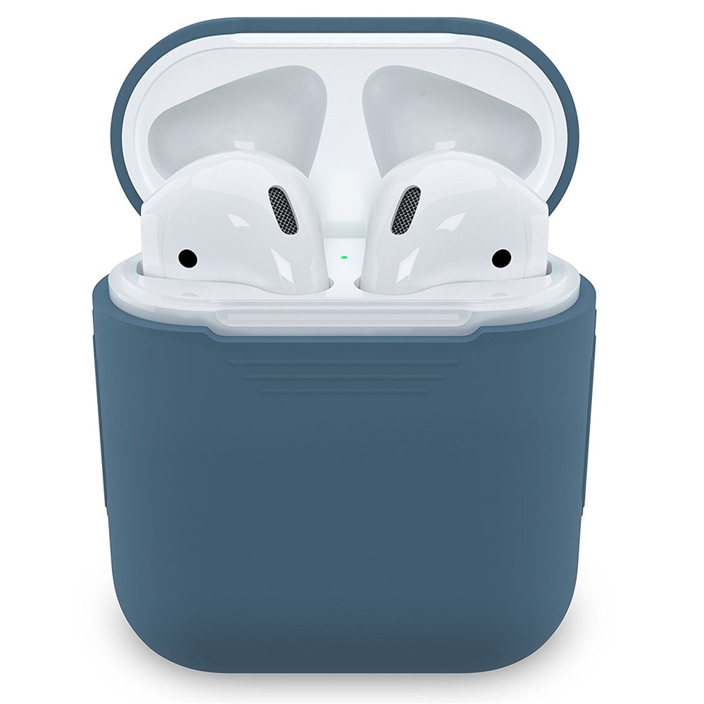 Protective Silicone Cover and Skin for Apple Airpods Charging Case- Cerulean Protective Silicone Cover and Skin for Apple Airpods Charging Case- Cerulean