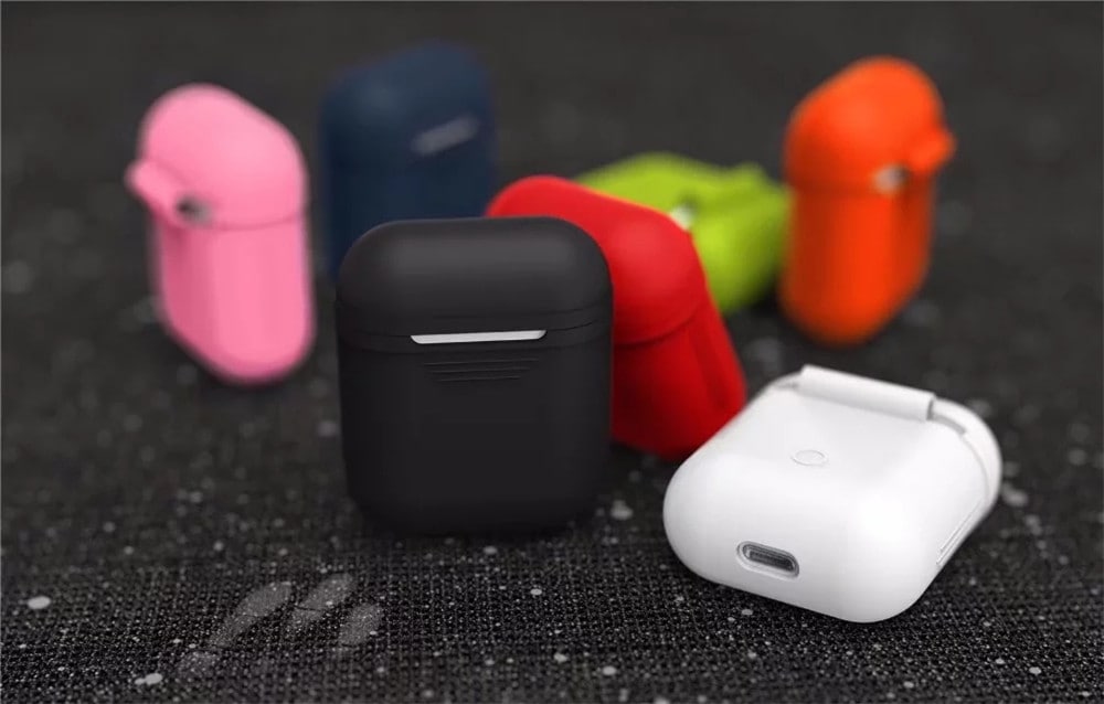 Silicone Shock Proof Protector Sleeve Skin Cover True Wireless Earphone Case for Apple AirPods- Cerulean Silicone Shock Proof Protector Sleeve Skin Cover True Wireless Earphone Case for Apple AirPods- Cerulean