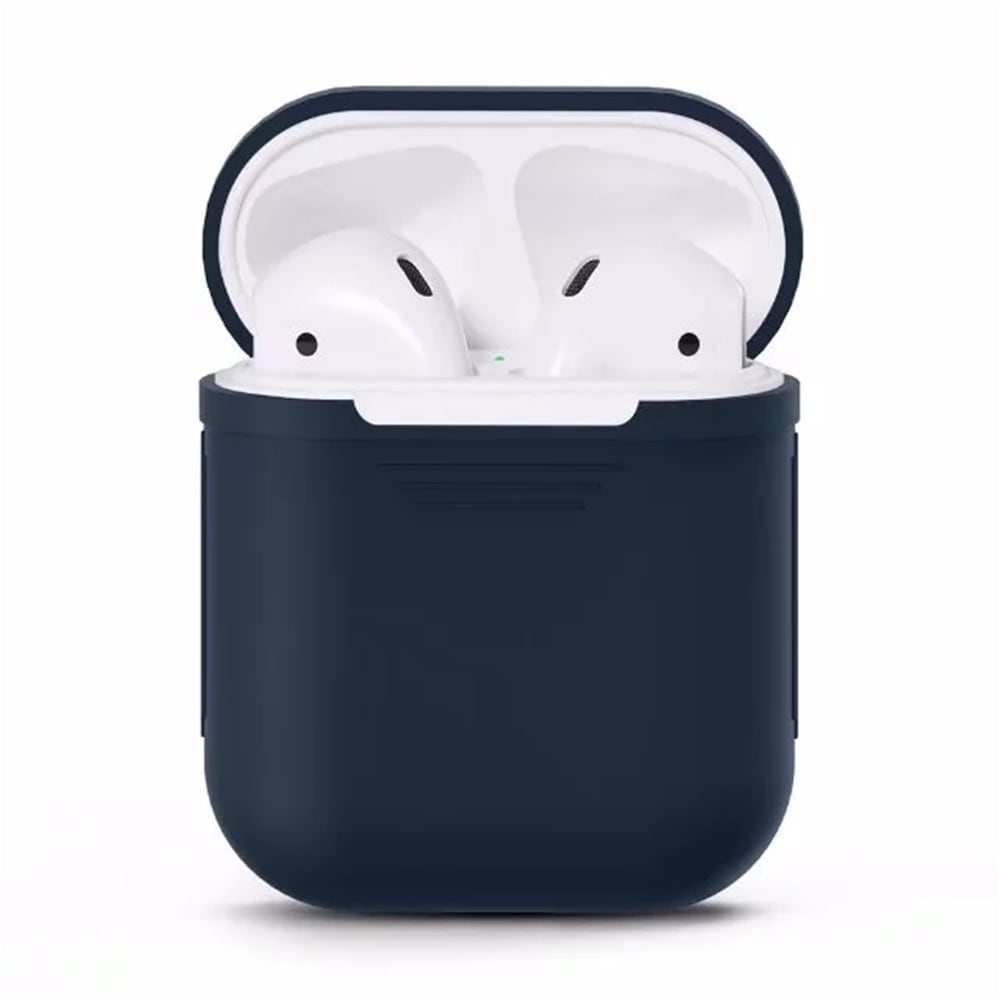 Silicone Shock Proof Protector Sleeve Skin Cover True Wireless Earphone Case for Apple AirPods- Cerulean Silicone Shock Proof Protector Sleeve Skin Cover True Wireless Earphone Case for Apple AirPods- Cerulean
