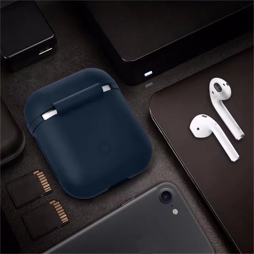 Silicone Shock Proof Protector Sleeve Skin Cover True Wireless Earphone Case for Apple AirPods- Cerulean Silicone Shock Proof Protector Sleeve Skin Cover True Wireless Earphone Case for Apple AirPods- Cerulean