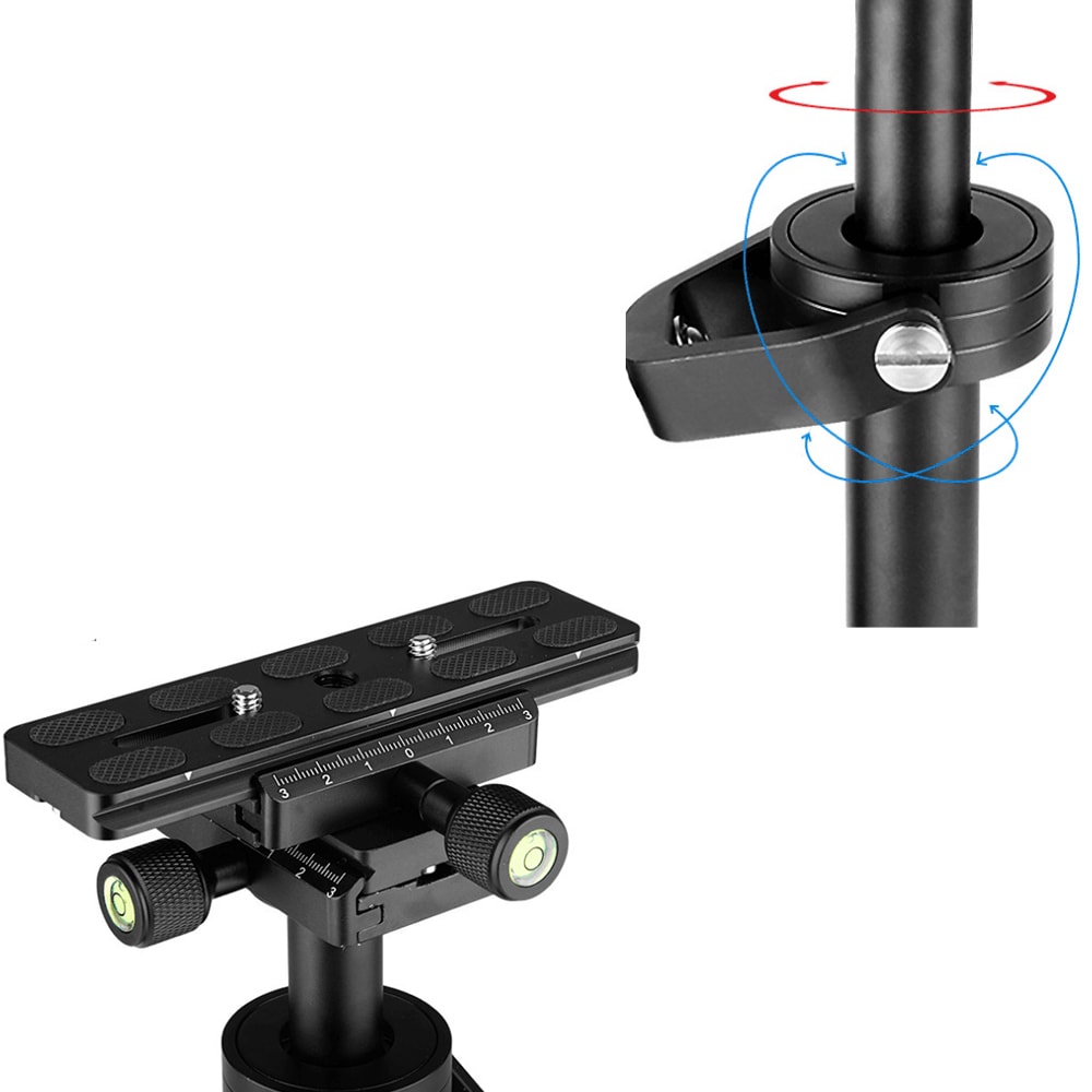 S40 Professional 40cm Aluminum Alloy Handheld Stabilizer with Quick Release Plate and Clamp Base for Canon / Nikon / Sony / DS- Black S40 Professional 40cm Aluminum Alloy Handheld Stabilizer with Quick Release Plate and Clamp Base for Canon / Nikon / Sony / DS- Black