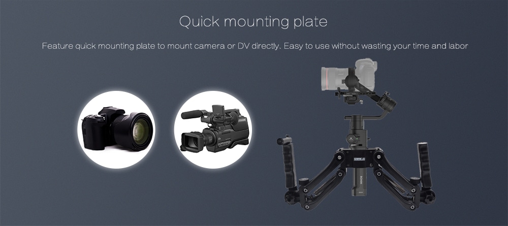 STARTRC Handheld 4-Axis Gimbal Stabilizer for DJI Ronin 3-Axis Camera - Black STARTRC Handheld 4-Axis Gimbal Stabilizer for DJI Ronin 3-Axis Camera - Black