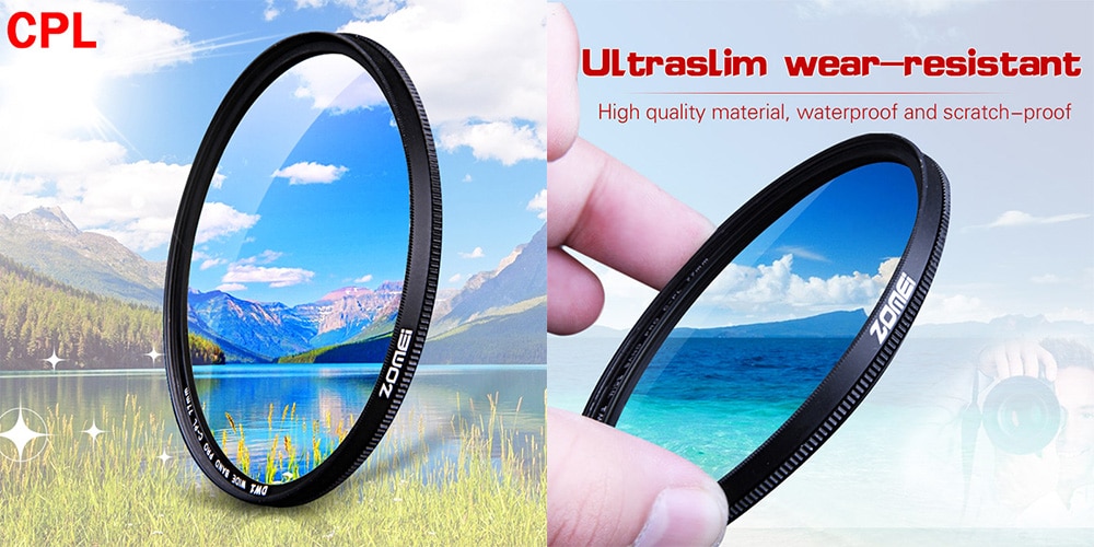 Zomei CPL Circular Polarizer Camera Filter for Canon / Nikon DSLR Lens - Black 86mm Zomei CPL Circular Polarizer Camera Filter for Canon / Nikon DSLR Lens - Black 86mm