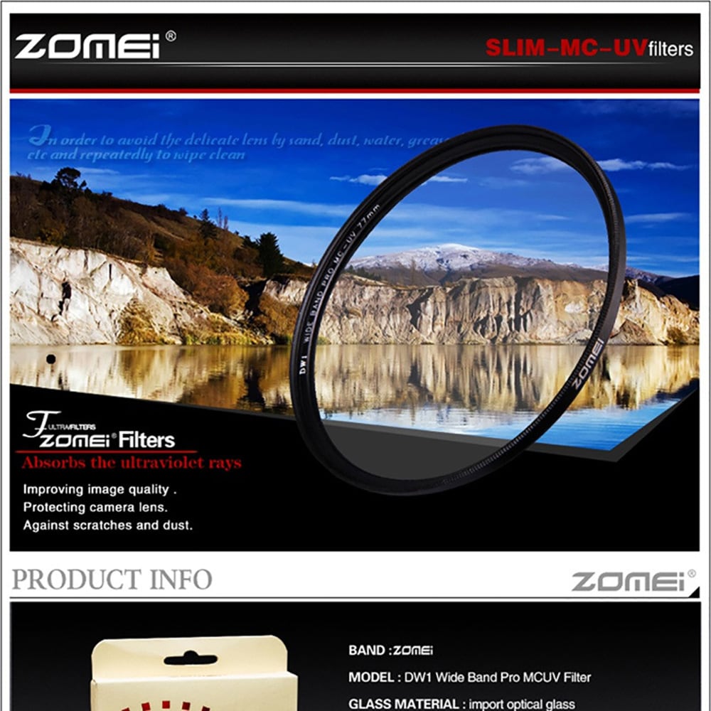 Zomei Ultra Slim MC UV Filter for Canon Nikon Sony Pentax Lumix Lens- Black 40.5mm Zomei Ultra Slim MC UV Filter for Canon Nikon Sony Pentax Lumix Lens- Black 40.5mm