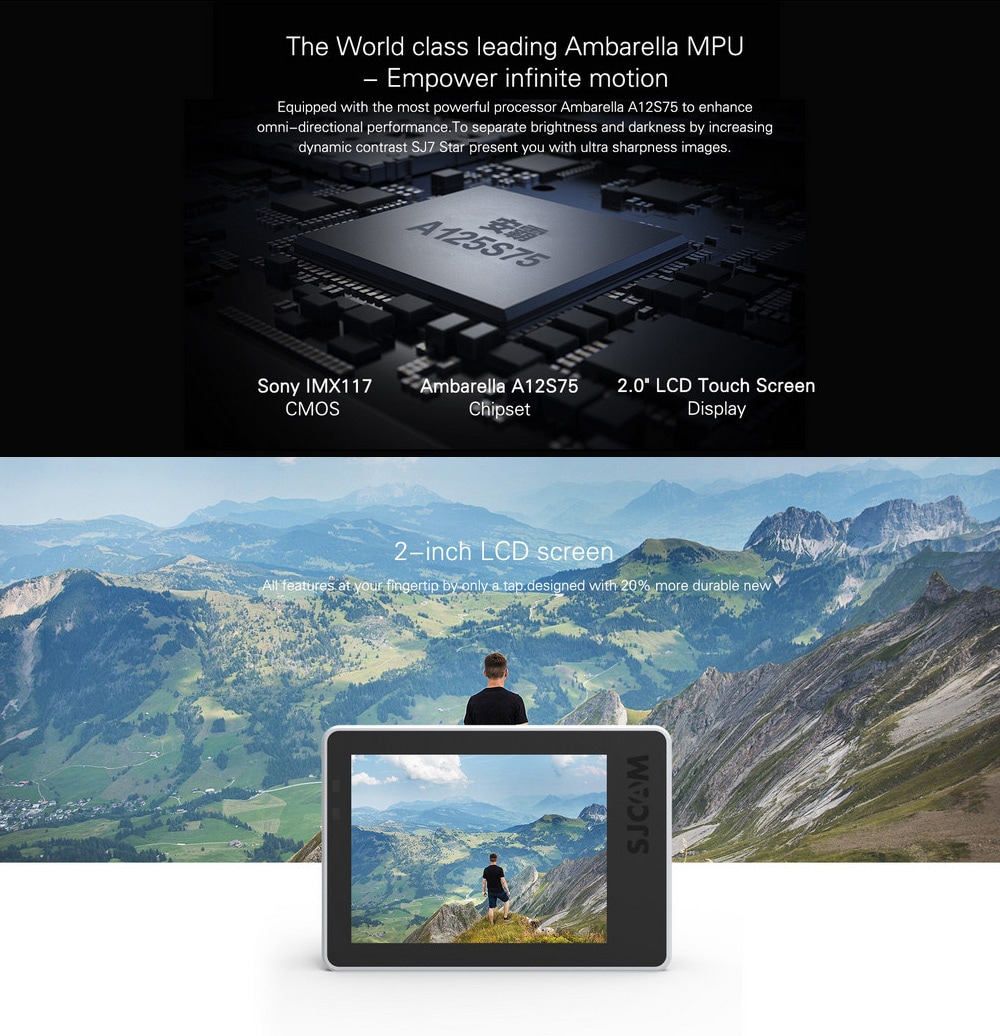 Original SJCAM SJ7 STAR 4K WiFi Action Camera 2.0 inch Touch Screen 166 Degree FOV 12MP- Silver Original SJCAM SJ7 STAR 4K WiFi Action Camera 2.0 inch Touch Screen 166 Degree FOV 12MP- Silver