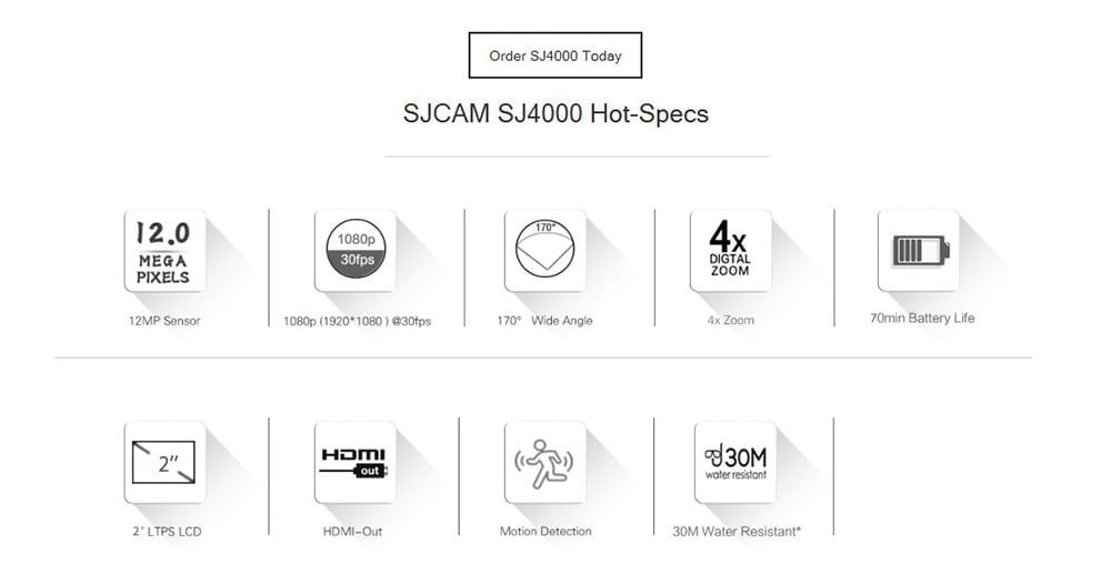 Original SJCAM SJ4000 Action Sport Camera 1080P 170 Degrees Wide Angle Lens 12MP Sensor- Black Original SJCAM SJ4000 Action Sport Camera 1080P 170 Degrees Wide Angle Lens 12MP Sensor- Black