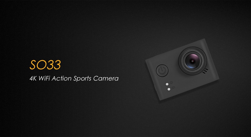 SO33 4K WiFi Action Sports Camera with Allwinner V3 Chipset / Anti-shake Function- Black SO33 4K WiFi Action Sports Camera with Allwinner V3 Chipset / Anti-shake Function- Black