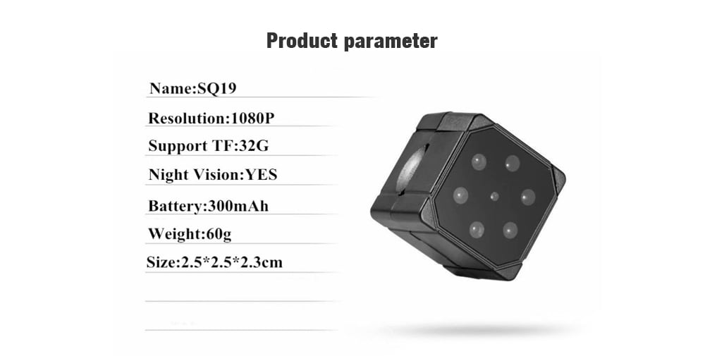 SQ19 Mini HD 1080P Action Camera Micro Lens Recorder Car DVR Sports DV- Black SQ19 Mini HD 1080P Action Camera Micro Lens Recorder Car DVR Sports DV- Black