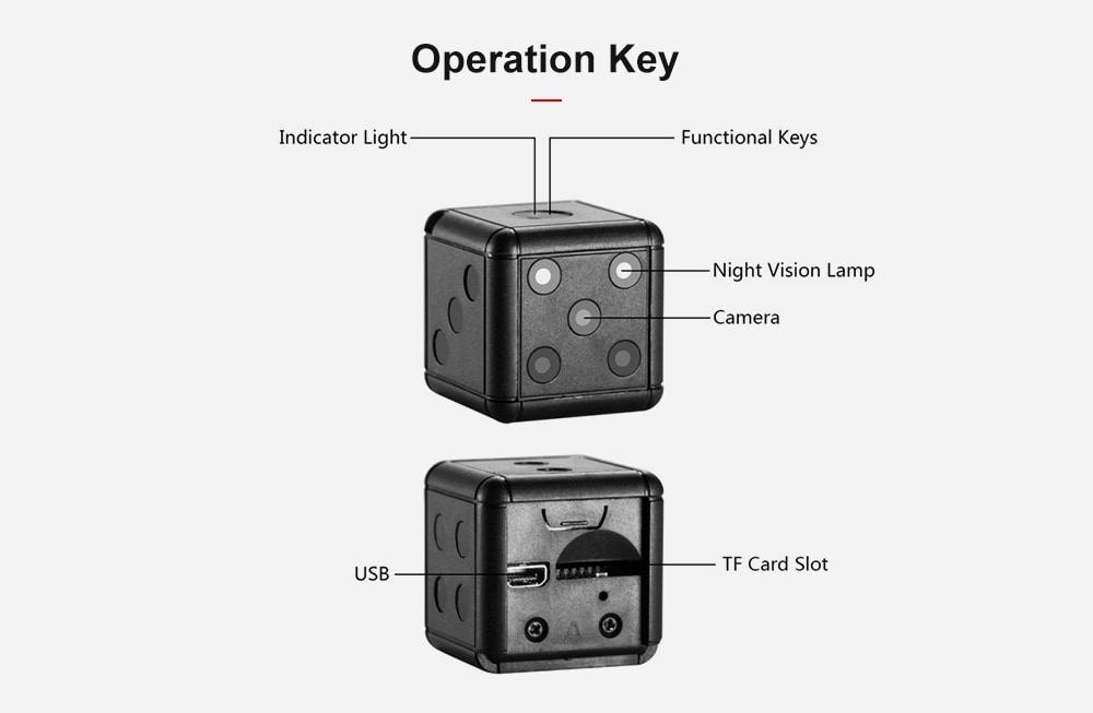 SQ16 1080P Dice Shape Mini Action Camera with Motion Detection HD Sports Camcorder- White SQ16 1080P Dice Shape Mini Action Camera with Motion Detection HD Sports Camcorder- White