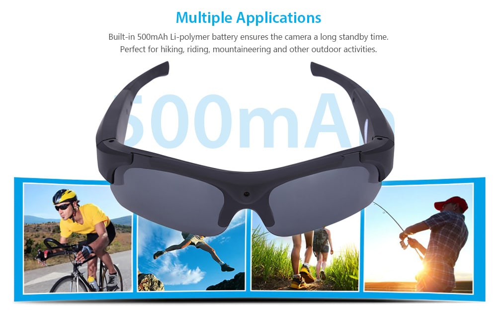 SM 16C Multi-function 65 Degree Wide Angle Eyewear Sunglasses Camera Video Recorder- Black SM 16C Multi-function 65 Degree Wide Angle Eyewear Sunglasses Camera Video Recorder- Black
