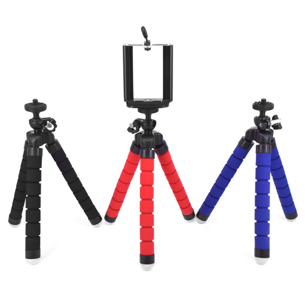 Octopus Style Portable and Adjustable Tripod Stand Holder for Cellphone Camera with Universal- Black Octopus Style Portable and Adjustable Tripod Stand Holder for Cellphone Camera with Universal- Black
