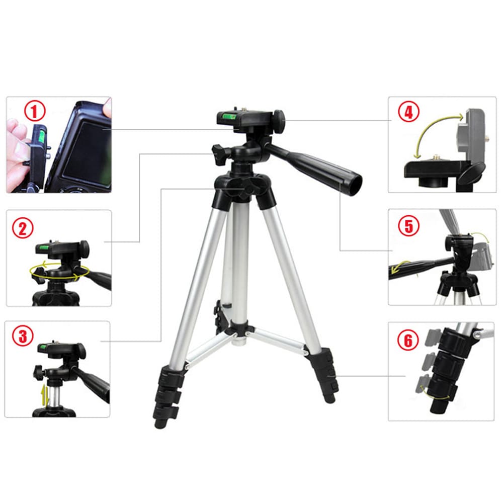 Portable Tripod Outdoor Photographic Phone Clip Flexible Camera Access- Platinum Portable Tripod Outdoor Photographic Phone Clip Flexible Camera Access- Platinum
