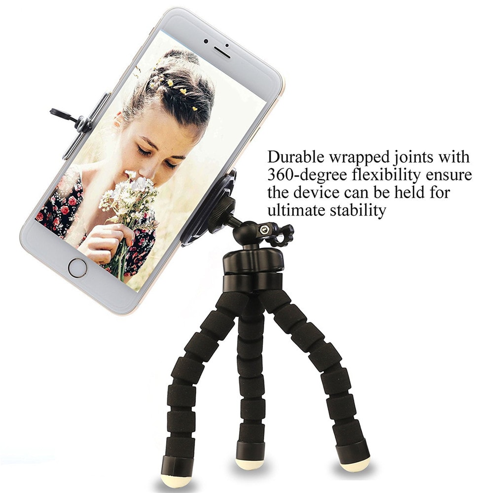 Phone General Sponge Octopus Tripod with Bluetooth Remote Control- Black Phone General Sponge Octopus Tripod with Bluetooth Remote Control- Black