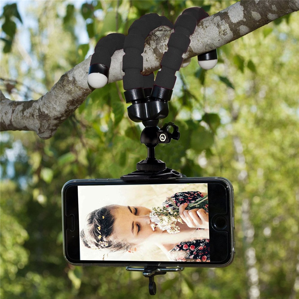 Phone General Sponge Octopus Tripod with Bluetooth Remote Control- Black Phone General Sponge Octopus Tripod with Bluetooth Remote Control- Black
