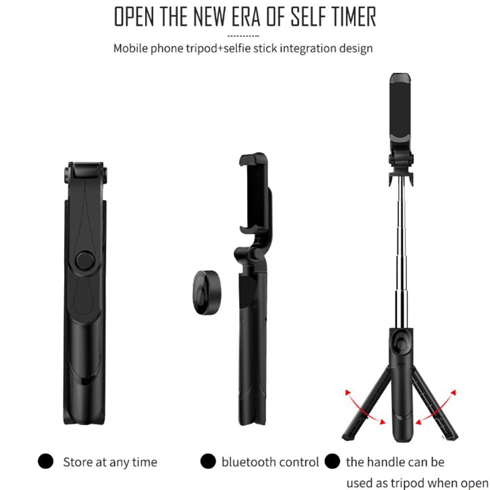 Portable Bluetooth Remote Control Tripod Monopod Handheld Selfie Stick for iPhone 8X- Black Portable Bluetooth Remote Control Tripod Monopod Handheld Selfie Stick for iPhone 8X- Black