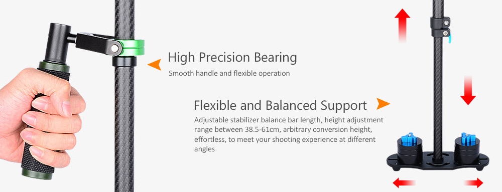 YELANGU S60T Handheld Carbon Fiber Photography Stabilizer for SLR / DSLR / DV- Black YELANGU S60T Handheld Carbon Fiber Photography Stabilizer for SLR / DSLR / DV- Black