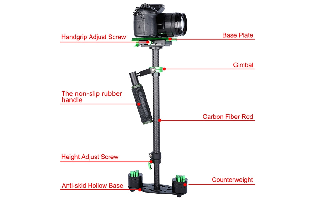 YELANGU S60T Handheld Carbon Fiber Photography Stabilizer for SLR / DSLR / DV- Black YELANGU S60T Handheld Carbon Fiber Photography Stabilizer for SLR / DSLR / DV- Black