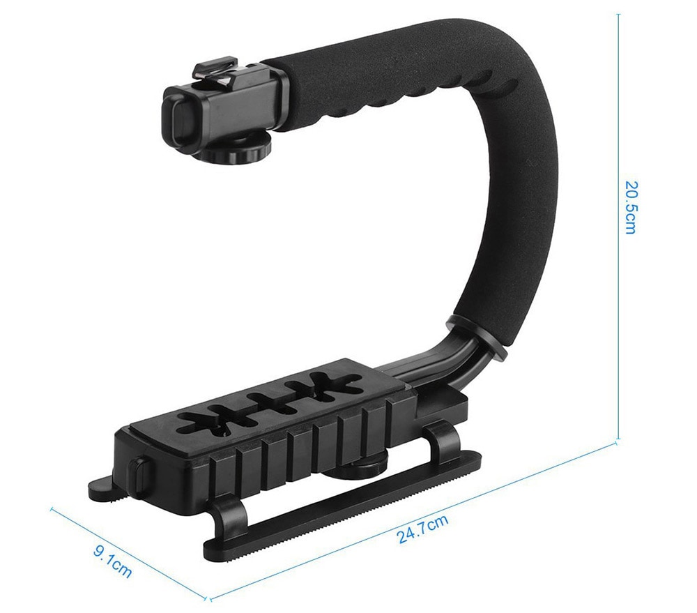 U Shape Grip Handle Stabilizer Stabilizing Stand Holder for DV 5D2 GOPRO- Black U Shape Grip Handle Stabilizer Stabilizing Stand Holder for DV 5D2 GOPRO- Black