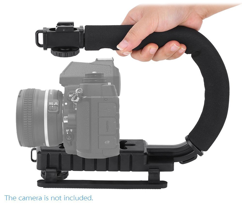 U Shape Grip Handle Stabilizer Stabilizing Stand Holder for DV 5D2 GOPRO- Black U Shape Grip Handle Stabilizer Stabilizing Stand Holder for DV 5D2 GOPRO- Black