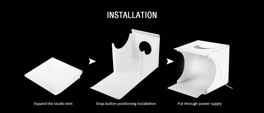 Portable Mini Photography Light Box Kit Foldable Small Home Studio- White Portable Mini Photography Light Box Kit Foldable Small Home Studio- White