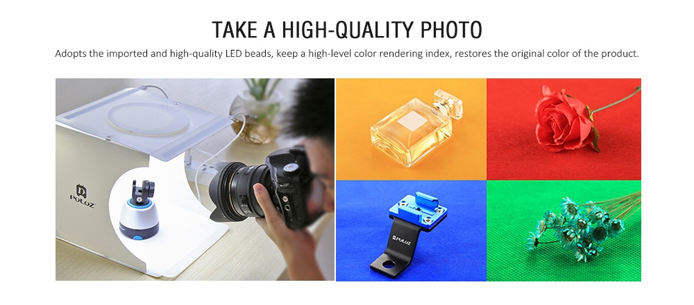 PULUZ 2 LED Mini Light Room Photo Studio Lighting Tent Backdrop Cube Box- Multi PULUZ 2 LED Mini Light Room Photo Studio Lighting Tent Backdrop Cube Box- Multi