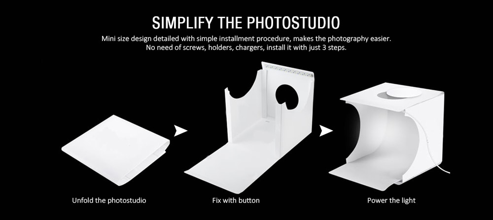 PULUZ 2 LED Mini Light Room Photo Studio Lighting Tent Backdrop Cube Box- Multi PULUZ 2 LED Mini Light Room Photo Studio Lighting Tent Backdrop Cube Box- Multi