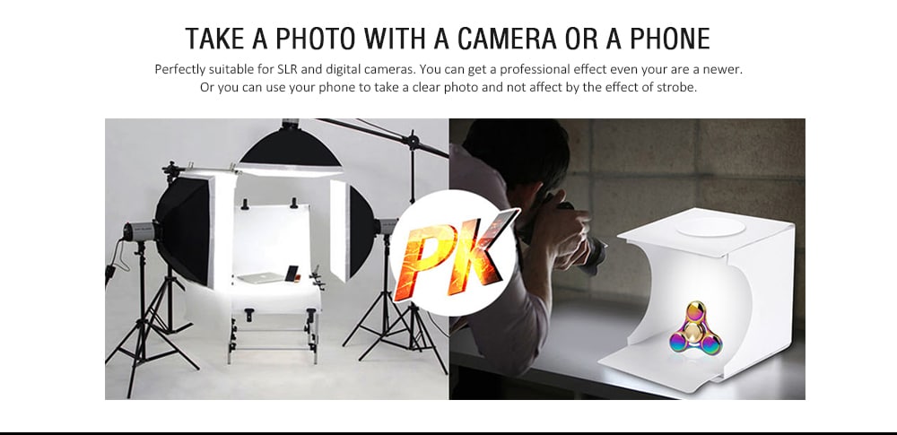 PULUZ 2 LED Mini Light Room Photo Studio Lighting Tent Backdrop Cube Box- Multi PULUZ 2 LED Mini Light Room Photo Studio Lighting Tent Backdrop Cube Box- Multi