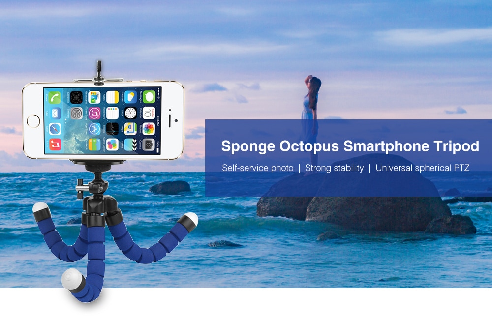 Sponge Octopus Tripod Mobile Phone Smartphone Tripod for Gopro Camera Accessory- Black Sponge Octopus Tripod Mobile Phone Smartphone Tripod for Gopro Camera Accessory- Black