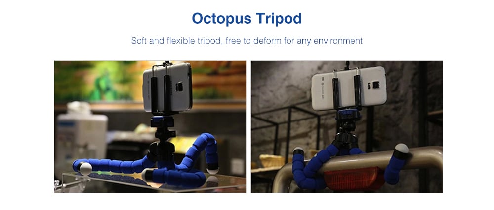 Sponge Octopus Tripod Mobile Phone Smartphone Tripod for Gopro Camera Accessory- Black Sponge Octopus Tripod Mobile Phone Smartphone Tripod for Gopro Camera Accessory- Black