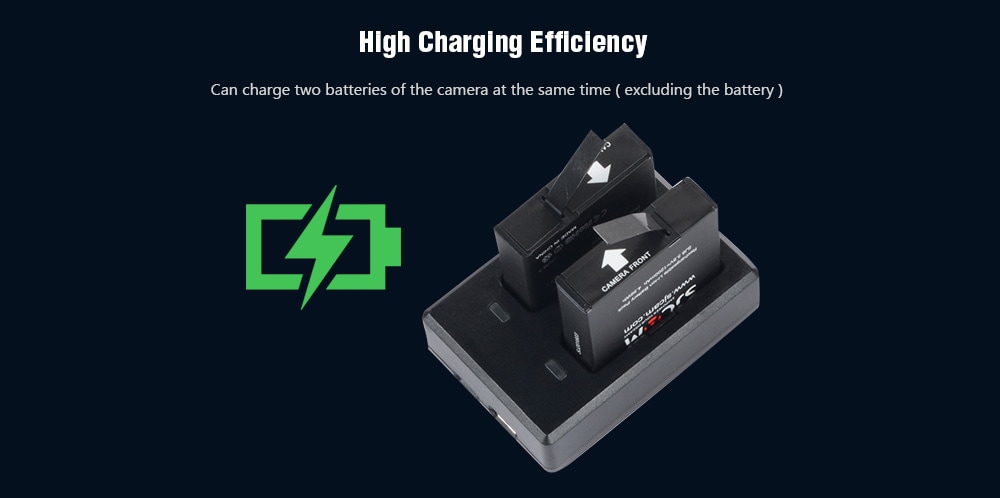 Original SJCAM Camera Battery Charger Dual-slot with Micro USB Cable for SJ8 Series Action Cameras- Black Original SJCAM Camera Battery Charger Dual-slot with Micro USB Cable for SJ8 Series Action Cameras- Black