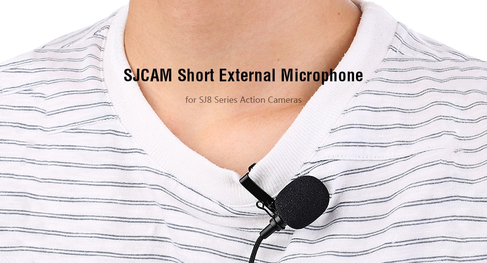 Original SJCAM Short External Microphone Lavalier Omnidirectional for SJ8 Series Action Cameras- Black Original SJCAM Short External Microphone Lavalier Omnidirectional for SJ8 Series Action Cameras- Black