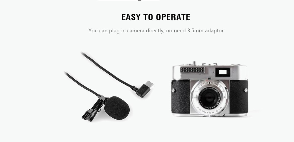 Original SJCAM Short External Microphone Lavalier Omnidirectional for SJ8 Series Action Cameras- Black Original SJCAM Short External Microphone Lavalier Omnidirectional for SJ8 Series Action Cameras- Black