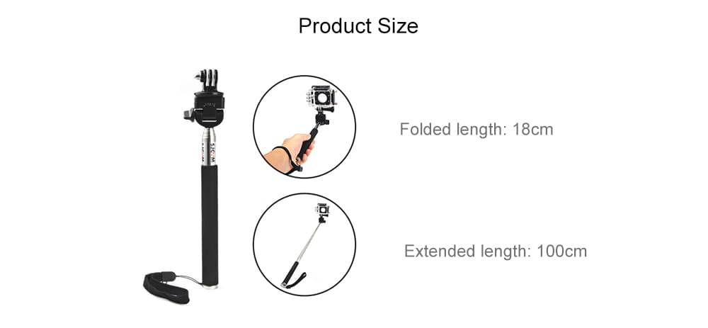 Original SJCAM Foldable Selfie Stick Camera Monopod with Adapter for GoPro Hero 4 / 3+ / 3 / 2 / 1 / SJ4000 / SJ5000 / SJ6000 Action Camera- Black Original SJCAM Foldable Selfie Stick Camera Monopod with Adapter for GoPro Hero 4 / 3+ / 3 / 2 / 1 / SJ4000 / SJ5000 / SJ6000 Action Camera- Black