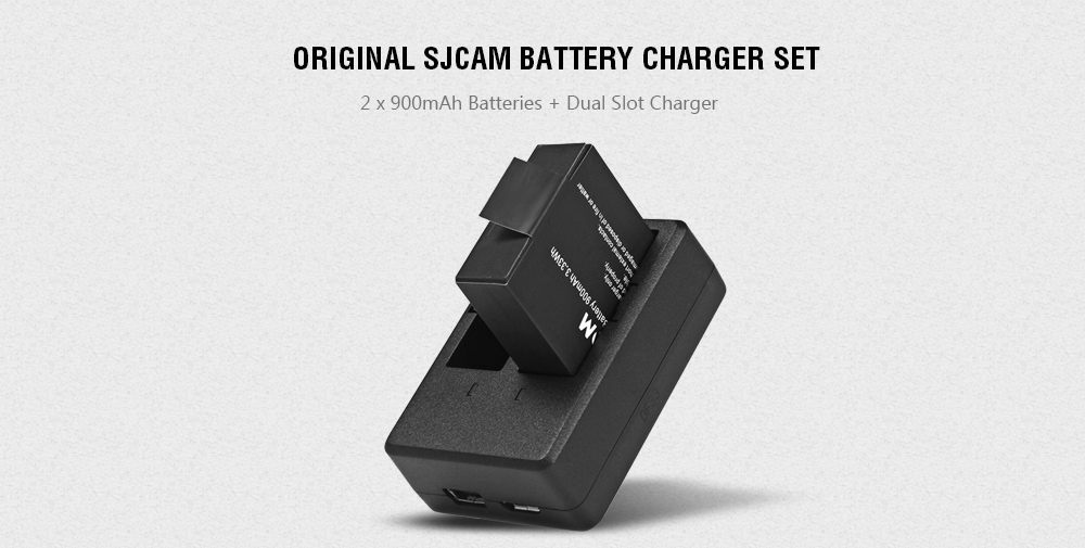 Original SJCAM 900mAh Battery + Dual Slot Charger for SJ4000 / SJ4000 WiFi / SJ5000 / SJ5000 WiFi / SJ5000 Plus / M10 / M10 WiFi / M10 Plus Action Camera- Black Original SJCAM 900mAh Battery + Dual Slot Charger for SJ4000 / SJ4000 WiFi / SJ5000 / SJ5000 WiFi / SJ5000 Plus / M10 / M10 WiFi / M10 Plus Action Camera- Black