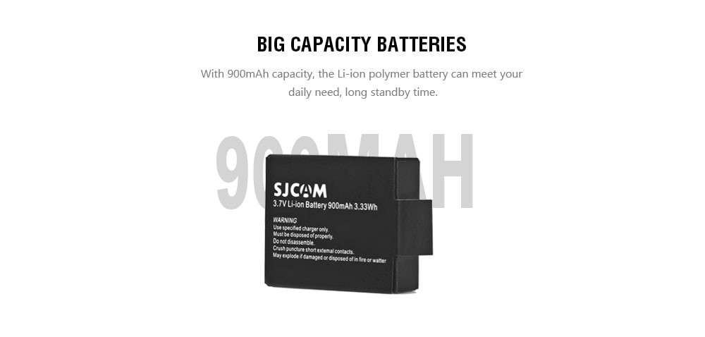 Original SJCAM 900mAh Battery + Dual Slot Charger for SJ4000 / SJ4000 WiFi / SJ5000 / SJ5000 WiFi / SJ5000 Plus / M10 / M10 WiFi / M10 Plus Action Camera- Black Original SJCAM 900mAh Battery + Dual Slot Charger for SJ4000 / SJ4000 WiFi / SJ5000 / SJ5000 WiFi / SJ5000 Plus / M10 / M10 WiFi / M10 Plus Action Camera- Black