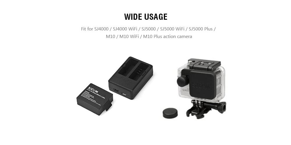 Original SJCAM 900mAh Battery + Dual Slot Charger for SJ4000 / SJ4000 WiFi / SJ5000 / SJ5000 WiFi / SJ5000 Plus / M10 / M10 WiFi / M10 Plus Action Camera- Black Original SJCAM 900mAh Battery + Dual Slot Charger for SJ4000 / SJ4000 WiFi / SJ5000 / SJ5000 WiFi / SJ5000 Plus / M10 / M10 WiFi / M10 Plus Action Camera- Black