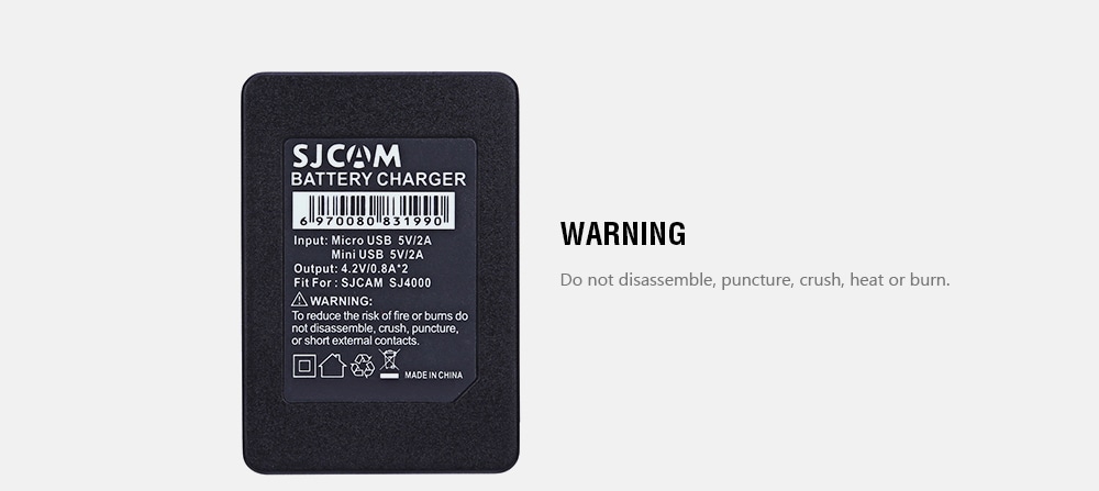 Original SJCAM 900mAh Battery + Dual Slot Charger for SJ4000 / SJ4000 WiFi / SJ5000 / SJ5000 WiFi / SJ5000 Plus / M10 / M10 WiFi / M10 Plus Action Camera- Black Original SJCAM 900mAh Battery + Dual Slot Charger for SJ4000 / SJ4000 WiFi / SJ5000 / SJ5000 WiFi / SJ5000 Plus / M10 / M10 WiFi / M10 Plus Action Camera- Black