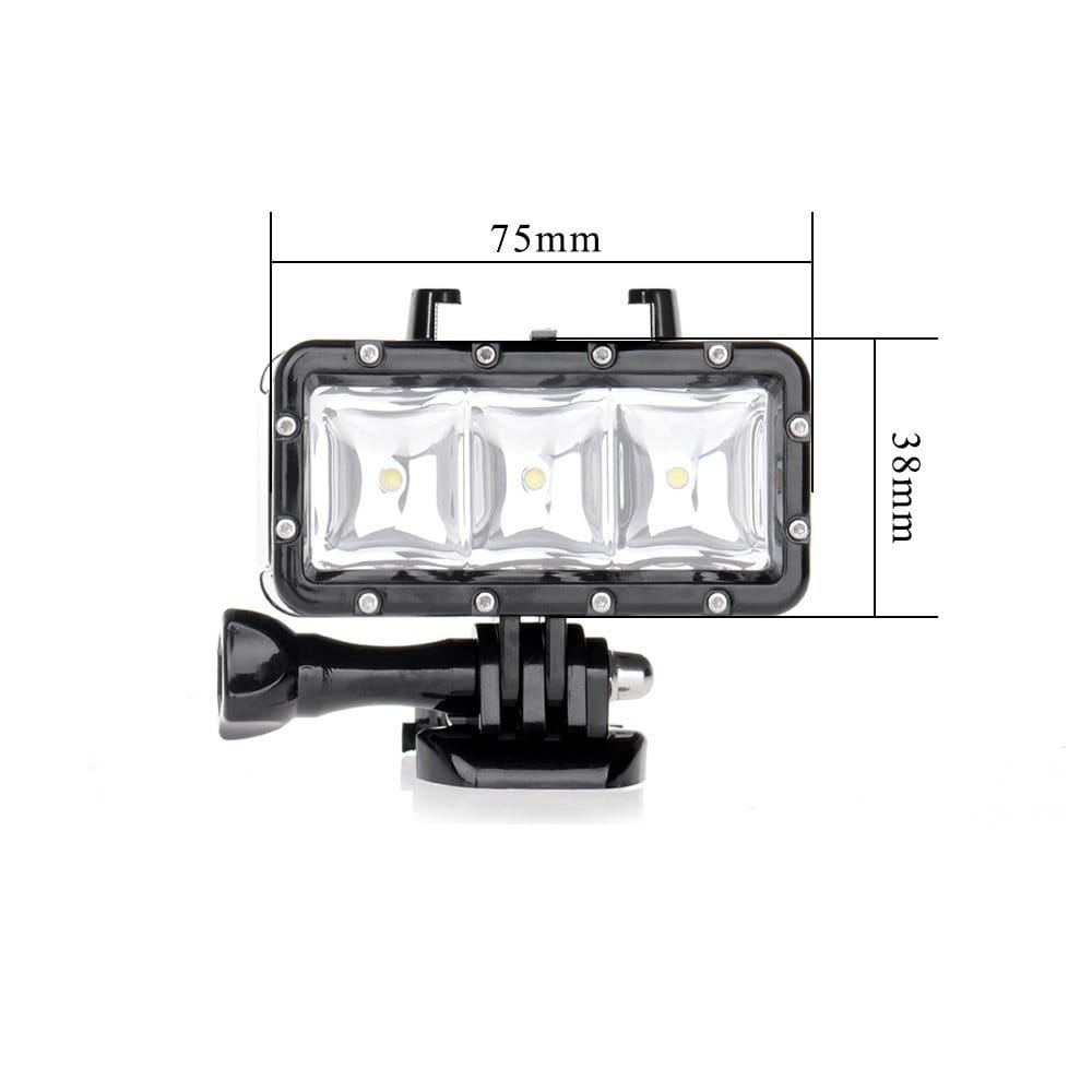 Video Diving Light - 30M Waterproof 3 LED Diving Lamp Video Light- Black Video Diving Light - 30M Waterproof 3 LED Diving Lamp Video Light- Black