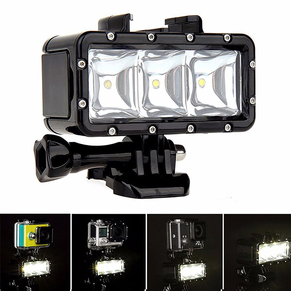 Video Diving Light - 30M Waterproof 3 LED Diving Lamp Video Light- Black Video Diving Light - 30M Waterproof 3 LED Diving Lamp Video Light- Black