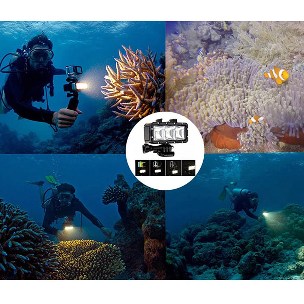 Video Diving Light - 30M Waterproof 3 LED Diving Lamp Video Light- Black Video Diving Light - 30M Waterproof 3 LED Diving Lamp Video Light- Black